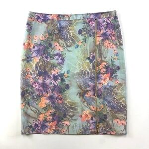 Melanie Lyne pastel tiger lily floral lined skirt Size 10
